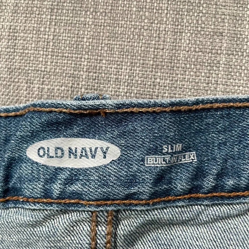 Old Navy Slim Built in Flex Light Wash Jeans Men's Size 30 x 30 Stretch Denim - Picture 4 of 8